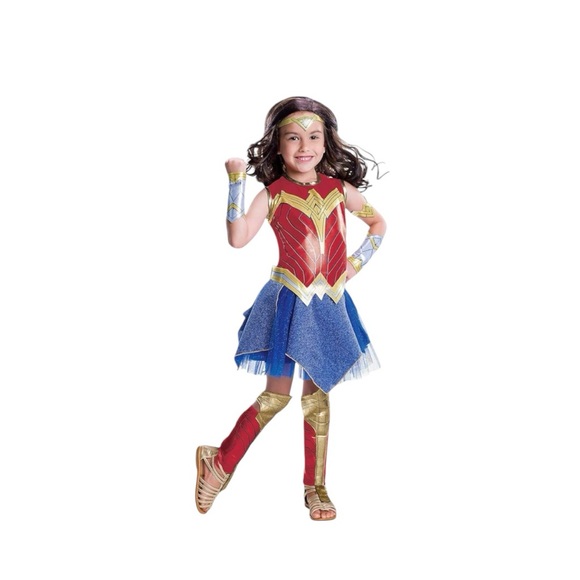 Justice League Wonder Woman Costume Deluxe Girls size Small - Picture 1 of 7